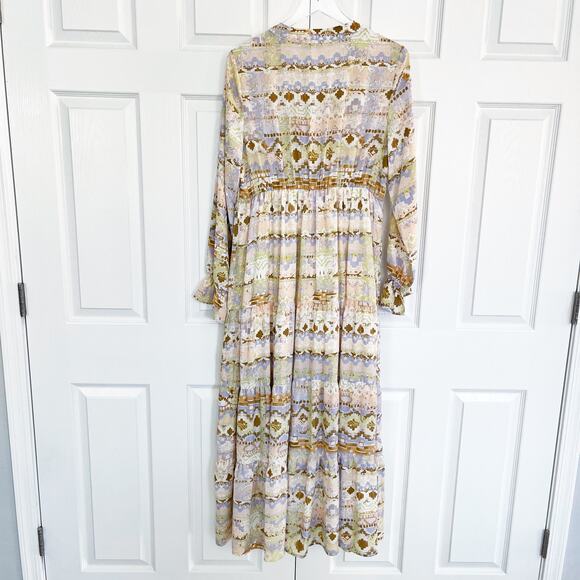Shyanne Watercolor Southwestern Long Sleeve Maxi Dress - Picture 10 of 10